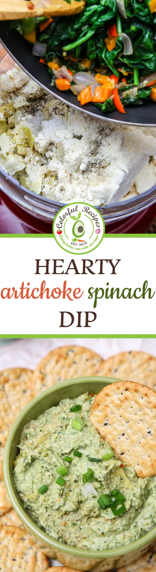 Hearty artichoke spinach dip Pinterest image